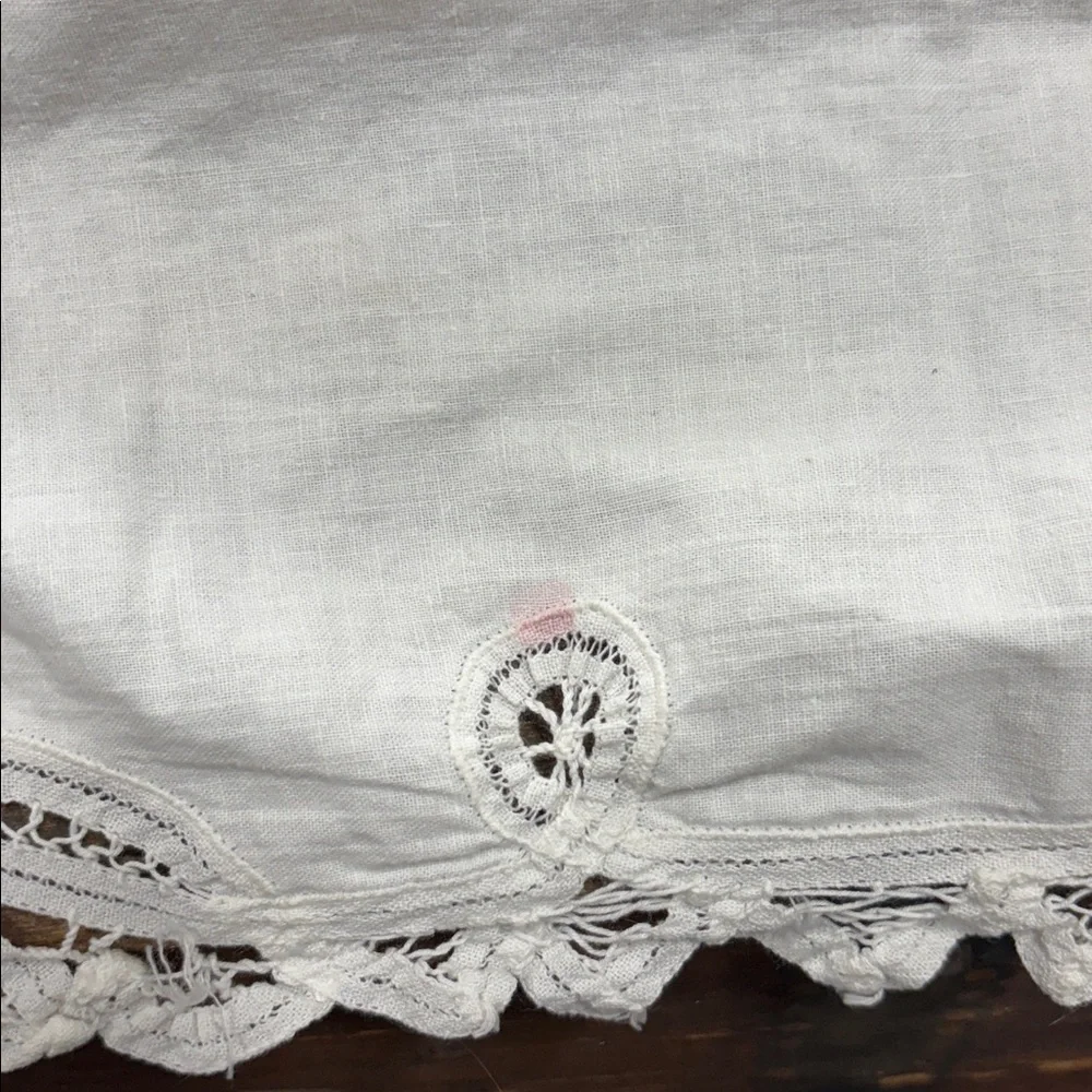 Embroidered Lace Table Runner with Red Pointsettia